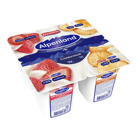 Alpenland 7,5% 95г Клубника/Ананас 4х95 гр. ННН